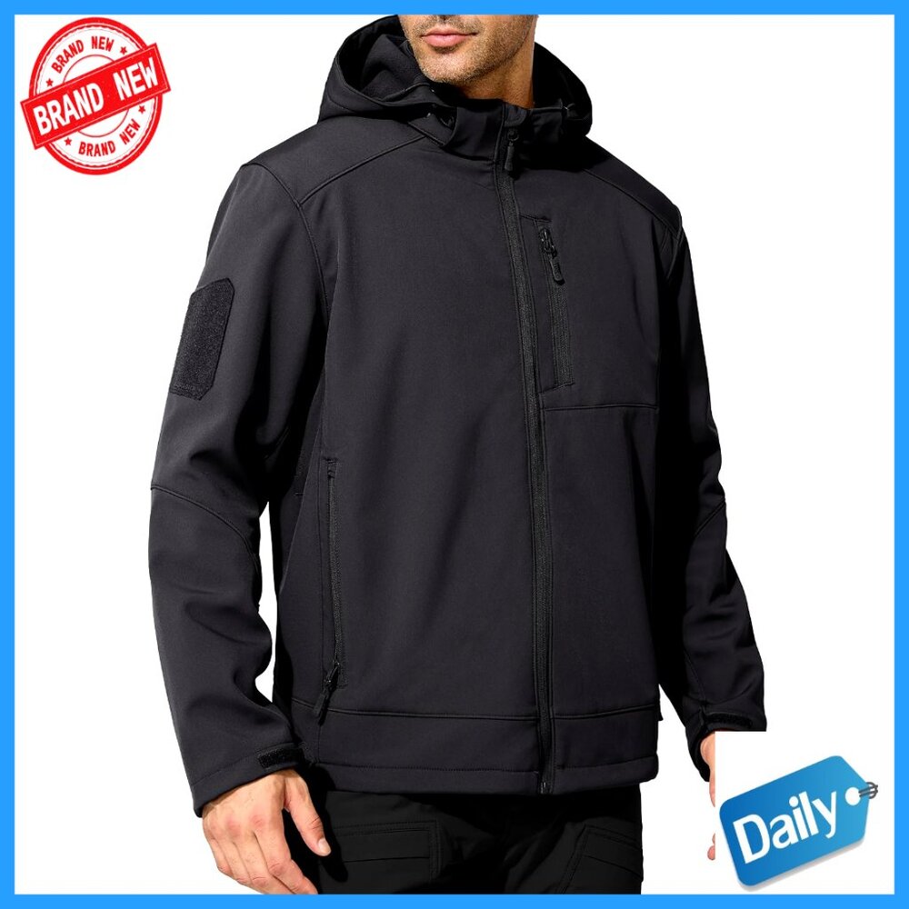 Lightweight Softshell Jacket Fleece Lined Hooded Waterproof Hiking Outdoor